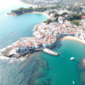Una fotografía de Canyelles en Catalunya. Como si fuese tomada desde un dron, desde el cielo. --photo